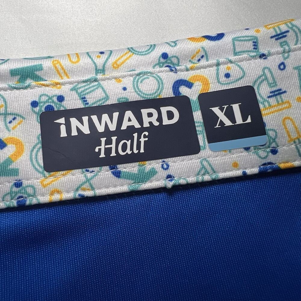 Inward Half Golf Polo Shirt Men Size XL White Performance Chemistry Science NWOT - Picture 4 of 15